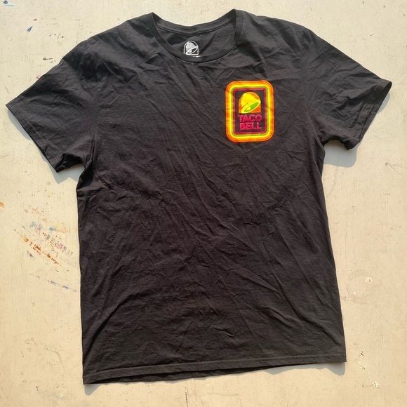 Women's Taco Bell T-Shirt Black Classic Logo L Food Uniform Street Retro Border - Picture 1 of 10